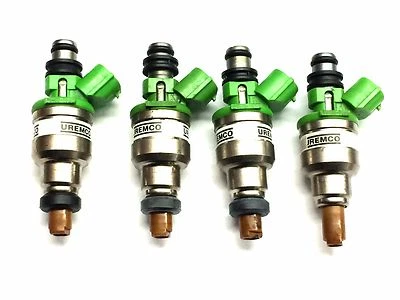 JUEGO DE 4 INYECTORES DE COMBUSTIBLE DENSO 195500-1980 1988-1990 GEO PRIZM TOYOTA COROLLA 1,6 L Foto 1 de 2