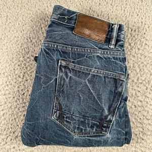 All Saints Selvedge Denim Japanese Jeans Men 29 Blue Lightening Crinkle Effect - Picture 1 of 16