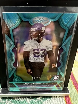 ANDREW BOOTH JR. #13/50 TEAL Mirror 2022 Panini Certified #146 ROOKIE Vikings RC - Image 1 of 2