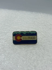 Vintage Colorado State Flag Gold Tone Enamel Lapel Pin - Picture 1 of 9