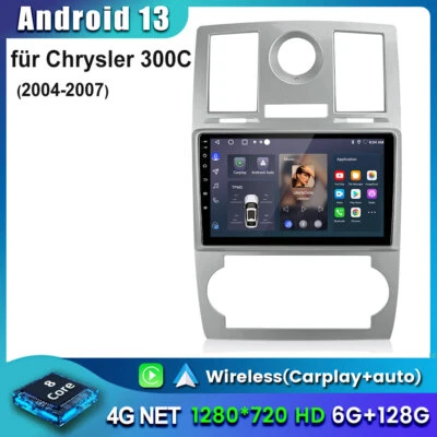 6+128GB Für Chrysler 300C LE LX 2004-2007 9"Autoradio GPS Navi CarPlay Android13 - Bild 1 von 4