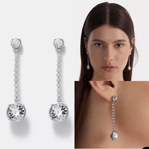 💜💜💜 MIMCO Sparkle Drop Stud Earrings Silver Toned Plating Surgical Steel - Picture 1 of 16