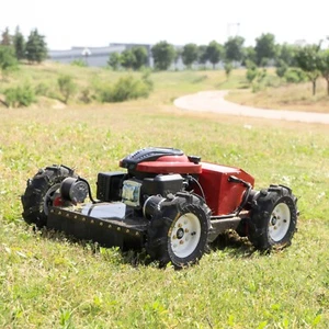 High-powered remote-controlled lawn mower with adjustable blade height for home - Picture 1 of 9