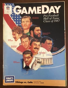 1987 MINNESOTA VIKINGS FOOTBALL PROGRAM INDIANAPOLIS COLTS HALL OF FAME EDITION - Picture 1 of 7