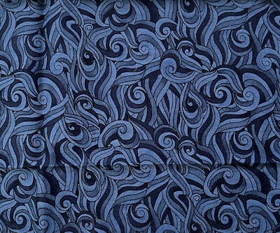 Dark Blue Cotton Quilting Sewing Fabric Deb Strain for MODA 1.3 Yds Cape Liberty - Image 1 of 4
