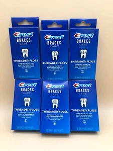 Cuidado de los aparatos ortopédicos de hilo dental Crest Threader, punta de enhebradora incorporada, ideal para aparatos ortopédicos PACK de 6 - Imagen 1 de 5