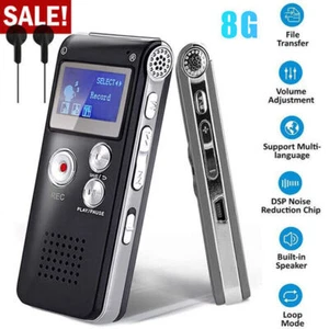 Lecture Digital Voice Recorder Dictaphone Audio MP3 Sound Mini Spy Recorder Mic - Picture 1 of 13