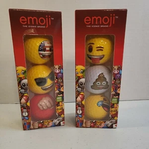 Lot Of 2 The Iconic Brand Emoji Golf Balls 3pk *New In Box* - Picture 1 of 11