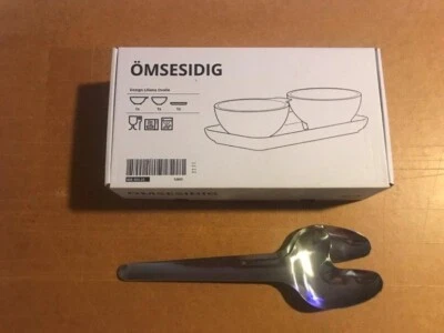 IKEA OMSESIDIG BANDEJA PARA SERVIR Y 2 CUENCOS + JUEGO DE SERVIR DE ACERO INOXIDABLE 2 PIEZAS Foto 1 de 4
