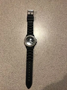 Japan MOVT Damen Sport schwarzes Band Uhr Glitzer - Bild 1 von 11