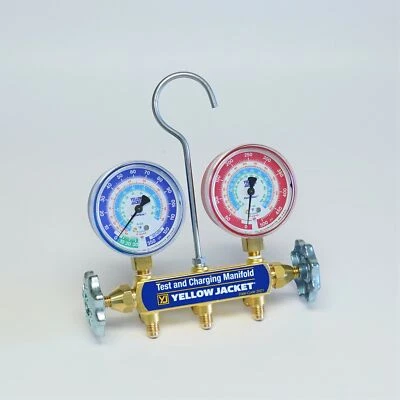 Yellow Jacket 41202 Test and Charging Manifold with 2-1/2" Gauges R22/134a/404A - Image 1 of 4