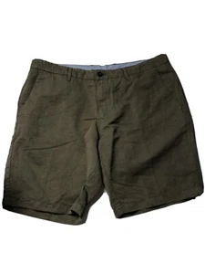 Tommy Hilfiger Brooklyn Shorts Mens Size 38W Linen Blend Chino Brown - Picture 1 of 6