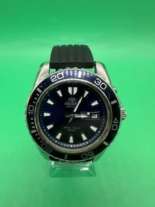 ORIENT EM75-C1-CA Automatic Mako Men's Wrist Watch Blue Dial Day Date Diver - Picture 1 of 22
