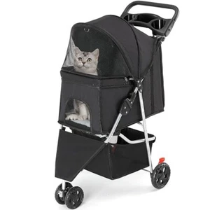DUMOS 3-Wheel Pet Stroller for Small & Medium Dogs/Cats – Foldable Dog Stroller - Picture 1 of 5