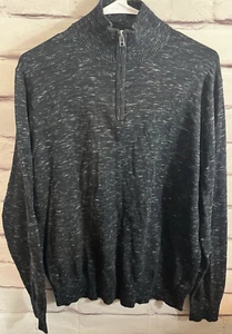 Bonobos Men's Size M Gray Quarter Zip Long Sleeve Mock Neck Pullover W/Cashmere - Picture 1 of 5