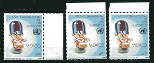 MEXICO 1981, INTERNATIONAL YEAR OF THE DISABLED, Scott 1239 LOT OF 3, MNH - Picture 1 of 1