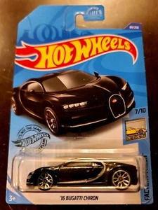 Hot Wheels 2020 '16 Bugatti Chiron Black HW Factory Fresh 7/10 *PACKAGING ERROR* - Picture 1 of 5