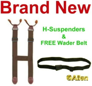 NEU ALLEN GOLD STREAM VERSTELLBARE H-HOSENTRÄGER/HOSENHOSENTRÄGER, GRÜN 2" ZOLL - Bild 1 von 1
