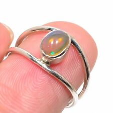 Sterling Silver Jewelry Ring Size 7 Ethiopian Opal Gemstone Handmade 925 Solid
