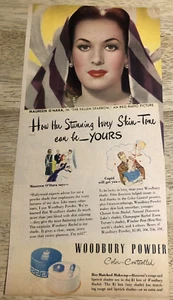 MAUREEN OHARA 1943 para Woodbury Powder - Anuncio de revista vintage - Imagen 1 de 2