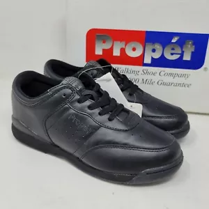 Propet Women's Sneakers Size 6.5 M Life Walker W3804 Black Lace Up Low Top - Picture 1 of 13