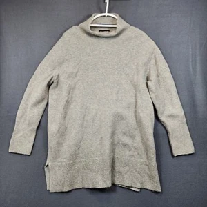 Nanette Lepore Womens Sweater Tunic 1X Grey Mock Neck Wool Blend Stretch Casual - Picture 1 of 16