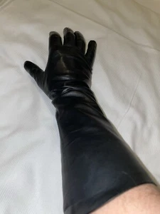 Lange LEDERHANDSCHUHE Vintage 15 Zoll Gr. 7 ungefüttert - Bild 1 von 8