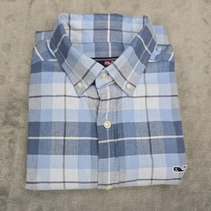 Vineyard Vines Whale Shirt Mens Medium Blue Plaid Button Down Long Sleeve Casual - Picture 1 of 19