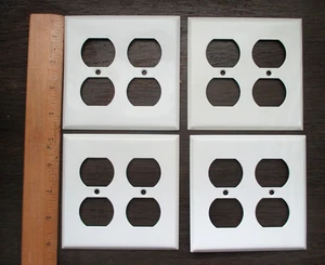Lot (4) Mulberry - Metal 2-Gang Duplex Receptacle Outlet Cover 4-Hole Wall Plate - Picture 1 of 8