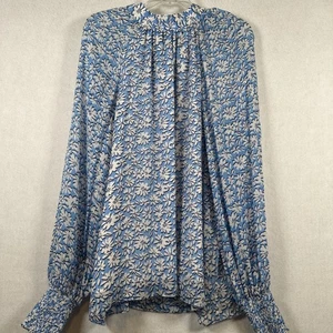 LILLY PULITZER Ellielynn Top in Lunar Blue Palm Beach Petals Sz 14 W9005 - Picture 1 of 6