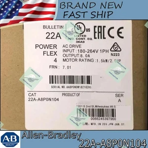 22A-A8P0N104 New Allen-Bradley PowerFlex 4- 1.5 kW (2 HP) AC Drive Free Ship US - Picture 1 of 5