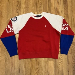 Polo 2022 Ralph Lauren Team USA Olympic Sweatshirt Women’s Med Red White Blue - Picture 1 of 8
