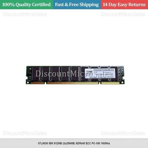 07L9030 IBM 512MB (2x256MB) SDRAM ECC PC-100 100Mhz - Picture 1 of 1