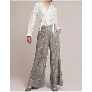 Pantalones de encaje Anthropologie Feather Bone para mujer talla XS azul pierna ancha - Imagen 1 de 14