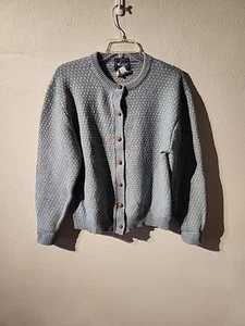 Vintage Woolrich Sweater Women's Medium Wool Nordic Fair Isle Cardigan Pastel L - Picture 1 of 8