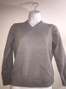 JOSEPH GRAY MARINO WOOL CREWNECK PULLOVER SWEATER Sz L Fits A MEDIUM - Picture 1 of 4