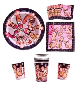 Hen Party Willy Tableware Set 30PCS Cups Napkins Plates Bundle - Picture 1 of 1