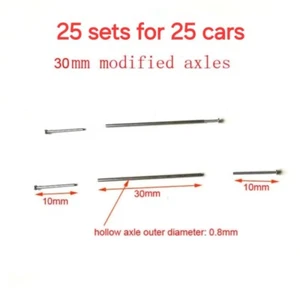 Hot Wheels 25 Sets 30mm Custom Hollow Axles With Pins - Rims Wheels Tires 1/64 - Picture 1 of 4