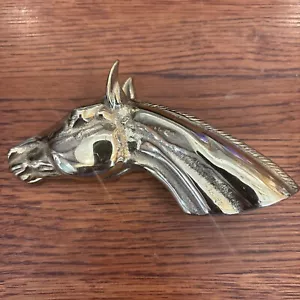 Vintage Brass Horse Head Paper Clip w Spring Equestrian 5" Waynesboro, VA. - Picture 1 of 13