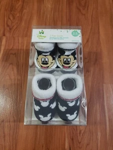 Disney Mickey Mouse Baby Jungen Kleinkind 2 Paar Stiefeletten Socken 2 Paar 0-3 Monate Neu mit Etikett - Bild 1 von 1