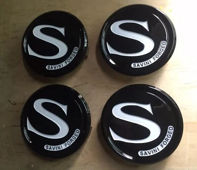 Savini Forged Custom Wheel Center Cap Black /White Made By Aluminum Set Of 4 Pcs Foto 1 de 4