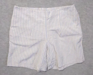 J. Jill Damen Shorts Gr. 2X Leinenmischung blau beige gestreift seitlicher Reißverschluss - Bild 1 von 9