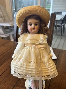 12 Zoll antike Gebrüder Kuhnlenz deutsche Biskuit Puppe FLORODORA 170 Lederkörper - Bild 1 von 15