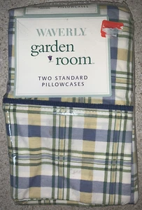 Waverly Garden Room  "Masterpiece Check" Two Standard Pillow Cases - Picture 1 of 2