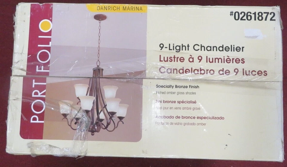 Lámpara de araña de bronce especial Portfolio 27 pulgadas 9 luces 0261872 Foto 1 de 4