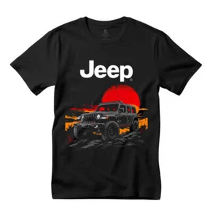 Wrangler Sunset Silhouette T-Shirt - Premium Black Tee with Iconic Off-Road Vehi - Bild 1 von 4