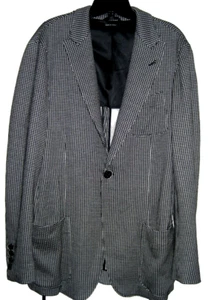 Giorgio Armani Gray Geometric Print Natural Stretch Cotton Blazer Jacket Sz 50 - Picture 1 of 24
