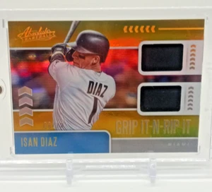 Isan Diaz Gold Patch Card 2020 Absolute /10 RC Miami Marlins Memorabilia - Picture 1 of 2
