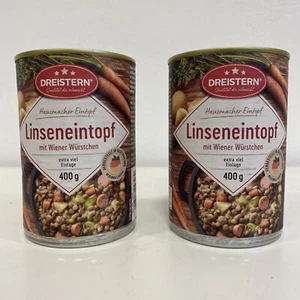 2x Dreistern Hausmacher Linseneintopf mit Wiener Würstchen 2x400g 13,63€/kg - Bild 1 von 4