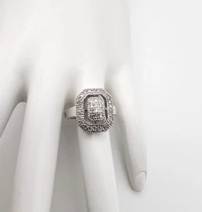VINTAGE MARKED HENG NGAI STERLING SILVER 925 MULTI DIAMOND SIZE 6 RING EX COND ! - Picture 1 of 5